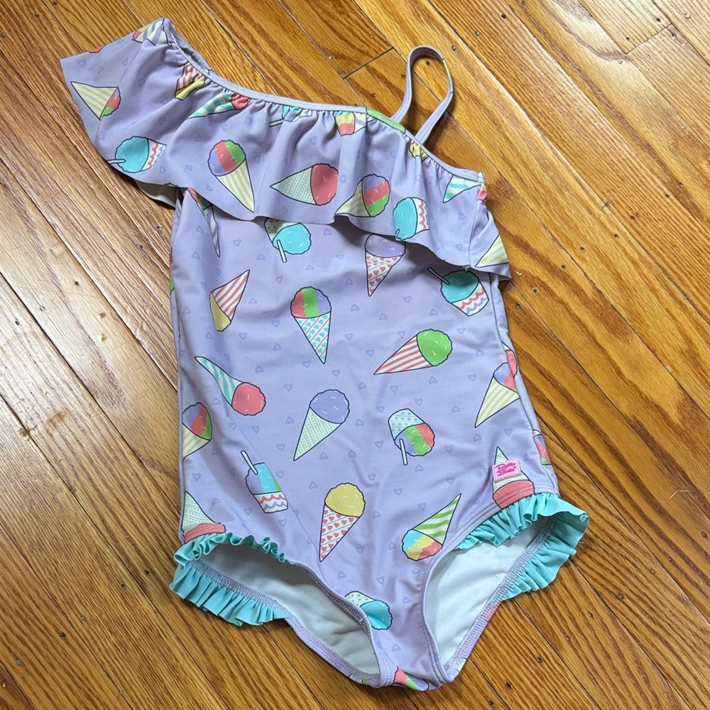 Ruffle Butts Ice Cream Print Kids Swimwear